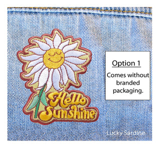 Hello Sunshine Daisy Flower, Retro Embroidered Iron-On Patch: No (Loose Patches)