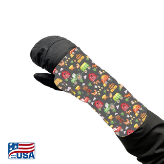 Snow Sleeves® Wrist Gaiters are a fun and functional wrist warmer that can be worn over or under jacket sleeves. Stay warmer, Play longer! Snow Sleeves®  Wrist Gaiters and warmers invented and made in the USA by AdventureUs in Washburn Wisconsin.