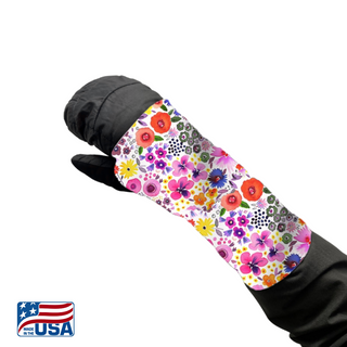 Snow Sleeves® Wrist Gaiters are a fun and functional wrist warmer that can be worn over or under jacket sleeves. Specifically designed thumb hole ensures flexible movement.  Stretchy enough to be worn by kids and adults. Soft and easy to wash fabric. Stay warmer, Play longer! Snow Sleeves®  Wrist Gaiters and warmers invented and made in the USA by AdventureUs in Washburn Wisconsin.