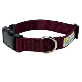 Small collar adjustable 11-17" made with 3/4" webbing Large collar adjustable 17-25" made with 1" webbing Can be used with Dogs or Cats Heavy Duty Webbing &amp; Hardware  USA MADE in Washburn, WI