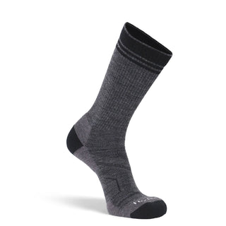 Fox River Backcountry lightweight hiking socks in neutral tones, featuring reinforced heel and toe, ribbed arch support, and breathable mesh panels—ideal for outdoor adventures.