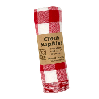 AdventureUs' eco-friendly washable, reusable, classic plaid napkins add charm to any picnic, boat or cabin life. Unbelievably soft 100% yarn-dyed cotton flannel. Lightweight & Packable.