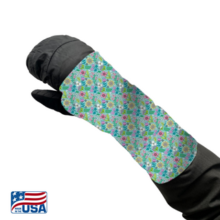 Snow Sleeves® Wrist Gaiters are a fun and functional wrist warmer that can be worn over or under jacket sleeves. These comfortable, unique wrist covers protect the gap between glove and jacket sleeves to keep the snow and cold out, so that you can focus on enjoying the outdoors. Snow Sleeves®  Wrist Gaiters and warmers invented and made in the USA by AdventureUs in Washburn Wisconsin.