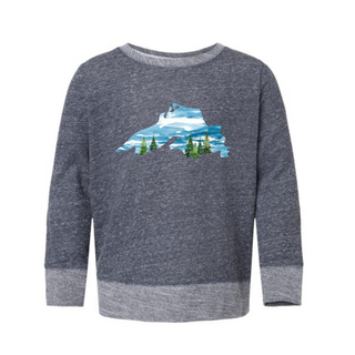 Socially-conscious made sweatshirt with Lake Superior inspired art designed and printed by AdventureUs in Washburn Wisconsin.