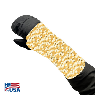 Snow Sleeves® Wrist Gaiters are a fun and functional wrist warmer that can be worn over or under jacket sleeves. These comfortable, unique wrist covers protect the gap between glove and jacket sleeves to keep the snow and cold out, so that you can focus on enjoying the outdoors. Snow Sleeves®  Wrist Gaiters and warmers invented and made in the USA by AdventureUs in Washburn Wisconsin.