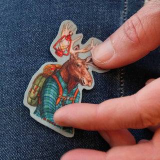 HIKING BUDDY MOOSE by Rachel Kozlowski- Stick On NOSO Patch