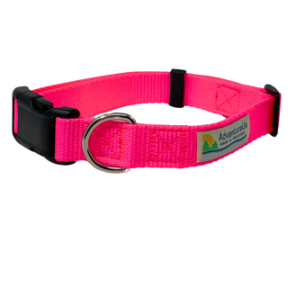 Small collar adjustable 11-17" made with 3/4" webbing Large collar adjustable 17-25" made with 1" webbing Can be used with Dogs or Cats Heavy Duty Webbing &amp; Hardware  USA MADE in Washburn, WI