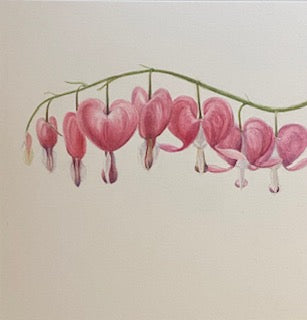 Bleeding Hearts Watercolor Card - Patti Corning