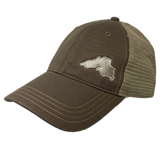 Keep a low profile in this soft and flexible cap. This hat has an adjustable strap closure in the rear to fit most adults.  Specs: Richardson 111 Md/Lg Trucker Cap  100% cotton front 100% nylon mesh back Unstructured, low-profile, six-panel Pre-curved contrast-stitched visor Snapback closure