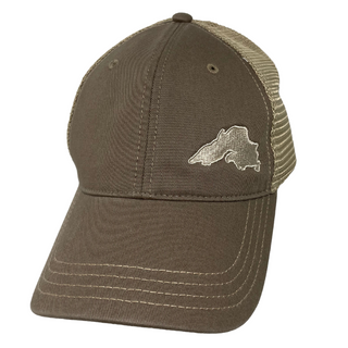 Keep a low profile in this soft and flexible cap. This hat has an adjustable strap closure in the rear to fit most adults.  Specs: Richardson 111 Md/Lg Trucker Cap  100% cotton front 100% nylon mesh back Unstructured, low-profile, six-panel Pre-curved contrast-stitched visor Snapback closure