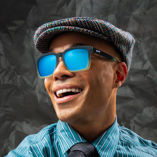 Great sunglasses for kids (~7 years &amp; up) and adults.

POLARIZED: Glare reducing, polarized lenses with UV400 protection against UVA/UVB rays
NO Slip: Special grip coating eliminates slippage while sweating
NO Bounce: Snug and lightweight frame with a comfortable fit to prevent bouncing during high-impact sports
Goodr is also a Member of 1% for the Planet
