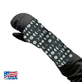 Snow Sleeves® Wrist Gaiters are a fun and functional wrist warmer that can be worn over or under jacket sleeves. These comfortable, unique wrist covers protect the gap between glove and jacket sleeves to keep the snow and cold out, so that you can focus on enjoying the outdoors. Snow Sleeves®  Wrist Gaiters and warmers invented and made in the USA by AdventureUs in Washburn Wisconsin.