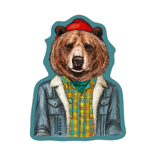 MR GRIZZLY BEAR by Rachel Kozlowski- Stick On NOSO Patch