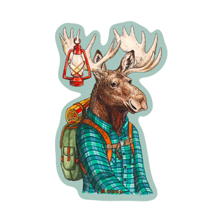 HIKING BUDDY MOOSE by Rachel Kozlowski- Stick On NOSO Patch