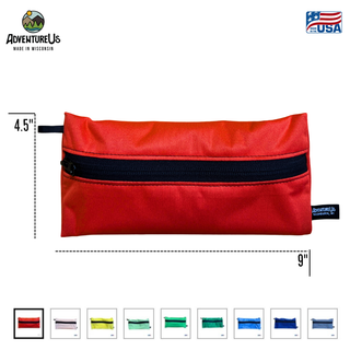 Eco-friendly, water-resistant pack bags keep messes contained and gear organized. Perfect for travel, wet swimsuits, toiletries, or hiking essentials, they make sustainable living simple and stylish. USA Made in Wisconsin with USA eco-friendly fabric.  Small size 9 inches wide by 4.5 tall.