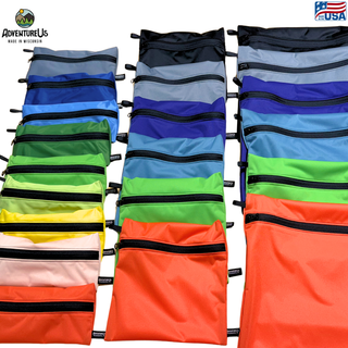 Eco-friendly, water-resistant pack bags keep messes contained and gear organized. Perfect for travel, wet swimsuits, toiletries, or hiking essentials, they make sustainable living simple and stylish. USA Made in Wisconsin with USA eco-friendly fabric. 
