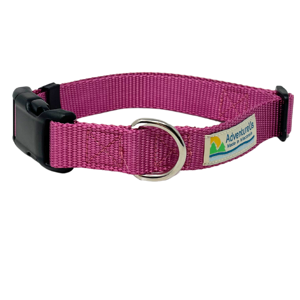 Pearly Pink - Pet Collar - Adjustable Sizes - USA Made – AdventureUs