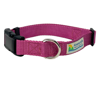 Small collar adjustable 11-17" made with 3/4" webbing Large collar adjustable 17-25" made with 1" webbing Can be used with Dogs or Cats Heavy Duty Webbing &amp; Hardware  USA MADE in Washburn, WI