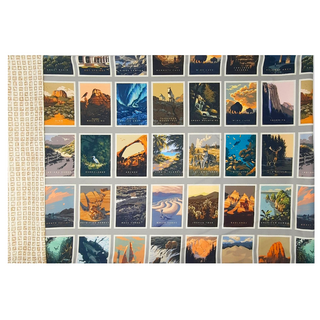 Brighten up your favorite sleep space with a beautiful, soft pillowcase.  This pillowcase is a perfect gift for the National Parks enthusiast in your life.  Standard Size measures 30" x 20" One pillowcase Washing Instructions: Machine Wash Cold/Tumble Dry Low Product designed and sewn by&nbsp;AdventureUs in Northern Wisconsin  Materials: 100% cotton&nbsp;Riley Blake Designs™ National Parks Badges fabric