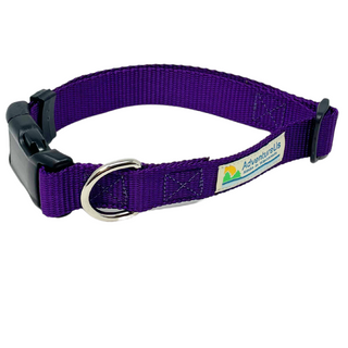 Small collar adjustable 11-17" made with 3/4" webbing Large collar adjustable 17-25" made with 1" webbing Can be used with Dogs or Cats Heavy Duty Webbing &amp; Hardware  USA MADE in Washburn, WI