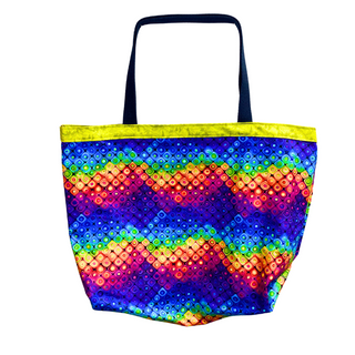 Rainbow Raindrops - Market Tote - 100% Cotton - USA Made