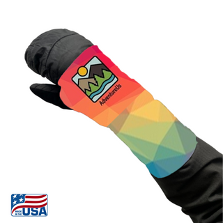 Snow Sleeves® Wrist Gaiters are a fun and functional wrist warmer that can be worn over or under jacket sleeves. These comfortable, unique wrist covers protect the gap between glove and jacket sleeves to keep the snow and cold out, so that you can focus on enjoying the outdoors. Snow Sleeves®  Wrist Gaiters and warmers invented and made in the USA by AdventureUs in Washburn Wisconsin.