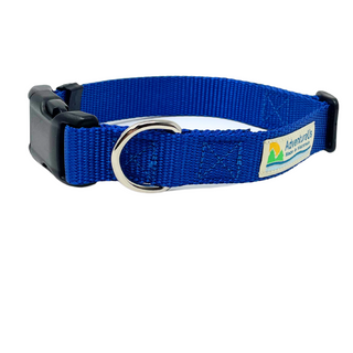 Small collar adjustable 11-17" made with 3/4" webbing Large collar adjustable 17-25" made with 1" webbing Can be used with Dogs or Cats Heavy Duty Webbing &amp; Hardware  USA MADE in Washburn, WI