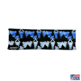 Thermal Fleece Headband made in Washburn Wisconsin by AdventureUs in Sasquatch Sighting design.
