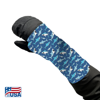 Snow Sleeves® Wrist Gaiters are a fun and functional wrist warmer that can be worn over or under jacket sleeves. These comfortable, unique wrist covers protect the gap between glove and jacket sleeves to keep the snow and cold out, so that you can focus on enjoying the outdoors. Snow Sleeves®  Wrist Gaiters and warmers invented and made in the USA by AdventureUs in Washburn Wisconsin.