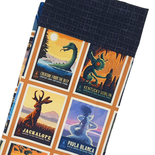 This pillowcase is a perfect gift for the National Parks enthusiast that has everything. Kids love it too.  One pillowcase Standard Size measures 30" x 20" Available in two color options Washing Instructions: Machine Wash Cold/Tumble Dry Low Features National Parks Signs print on cuff and cryptozoology print on body  Made in Wisconsin, USA of imported materials