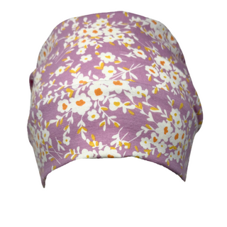 Soft chemotherapy hat made from stretchy fabric. Palliative care hat designed for hair loss comfort. Locally made chemo hat from AdventureUs in Washburn, WI