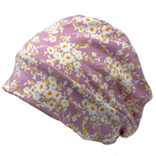Soft chemotherapy hat made from stretchy fabric. Palliative care hat designed for hair loss comfort. Locally made chemo hat from AdventureUs in Washburn, WI