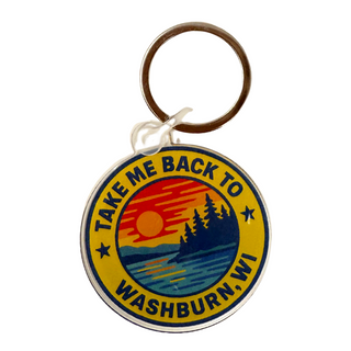 Take Me Back To Washburn - Sunset Wisconsin Keychain