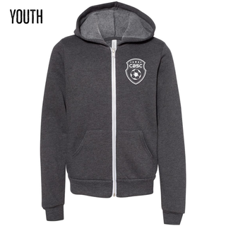 CBSC Preorder - Dark Grey Heather Zippered Hooded Sweatshirt - Youth