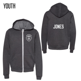 CBSC Preorder - Dark Grey Heather Zippered Hooded Sweatshirt - Youth - Personalized