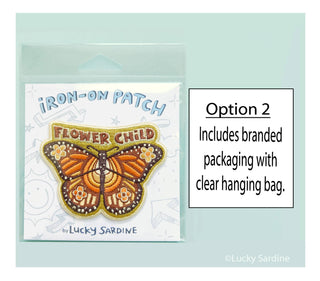 Flower Child Monarch Butterfly, Hippie Embroidered Patch: Yes (Include Retail Packaging)