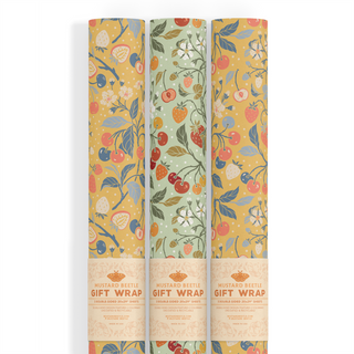 Recyclable Gift Wrap / Wrapping Paper: Strawberries: Plastic Wrapped