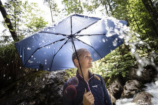 EuroSCHIRM Light Trek Compact Trekking Umbrella: Reflective Black