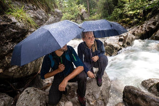 EuroSCHIRM Light Trek Compact Trekking Umbrella: Reflective Black