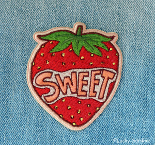 Sweet Strawberry, Retro 70s & 80s Embroidered Iron-On Patch: No (Loose Patches)