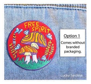 Free Spirit Hippie Mushroom, Retro Embroidered Iron-On Patch: No (Loose Patches)