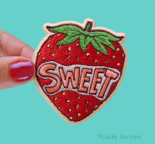 Sweet Strawberry, Retro 70s & 80s Embroidered Iron-On Patch: No (Loose Patches)