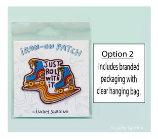Roller Skate, Retro Roll With It, Embroidered Iron-On Patch: No (Loose Patches)