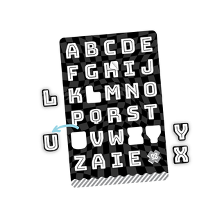 Wavy Tiles Alphabet Dazzits - Stick On NOSO Patch