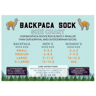 Backpacka Alpaca Socks are perfect for your adventure- Cozy, USA Made, Natural, Made to Last!