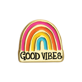 Perfect for adding a little flair to jacket, hats, backpacks, or lapels. Good Vibes Rainbow Enamel Pin - Cape Shore