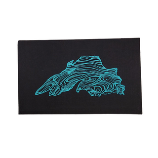 Got holes?  Need to add flair? These hand screen printed Lake Superior sew on patches are backed with a stretch fusible to make adding a patch easy.  Go head, put a lake on it!