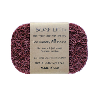 This eco-friendly, USA Made soap lift gives your soap an attractive look while adding longevity.  Helps your bar of soap last longer and not stick to the soap dish or shower shelf.