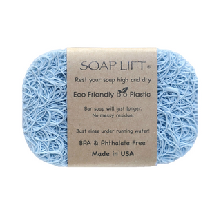 This eco-friendly, USA Made soap lift gives your soap an attractive look while adding longevity.  Helps your bar of soap last longer and not stick to the soap dish or shower shelf.