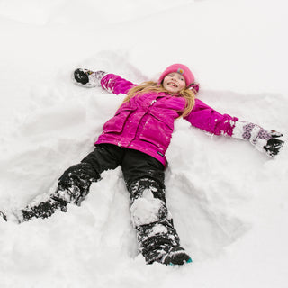 Make as many snow angels as you want and Snow Sleeves protect your wrists from the cold.